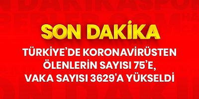Türkiye'de koronavirüsten ölenlerin sayısı 75'e, vaka sayısı 3629'a yükseldi